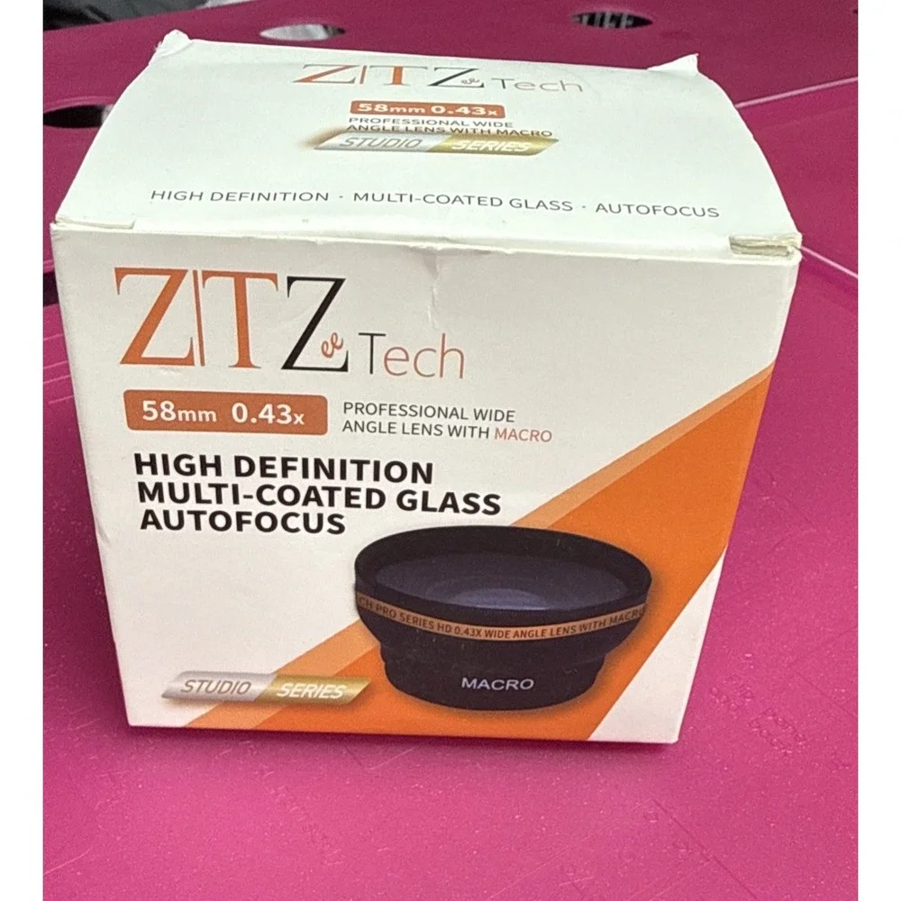 New ZTZ Tech Professional Wide Angle Lens w Macro 58mm x .43x Studio Series